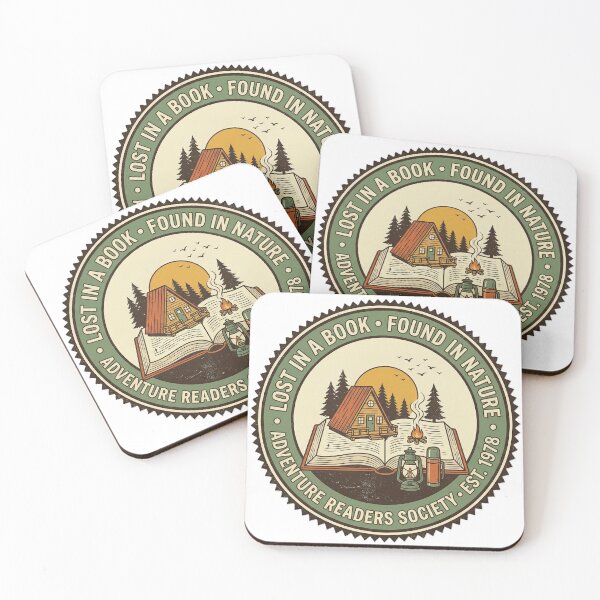 Item preview, Lost in a Book Found in Nature – Adventure Readers Society Vintage Badge designed and sold by KERK Art and Design.
