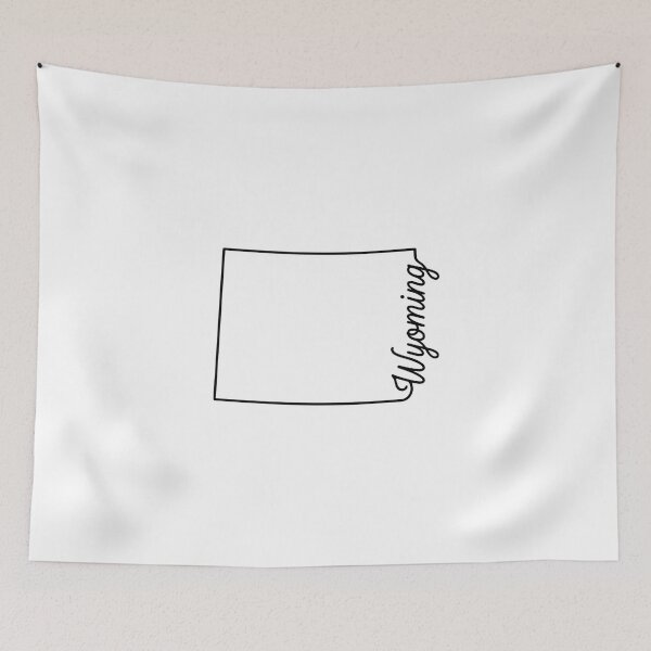 Item preview, Wyoming State Outline – Minimal Script Typography Line Art designed and sold by Paper Drip.