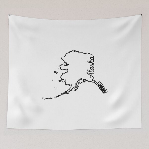 Item preview, Alaska State Outline – Minimal Script Typography Line Art designed and sold by Paper Drip.