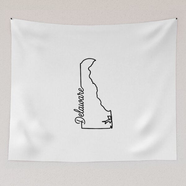 Item preview, Delaware State Outline – Minimal Script Typography Line Art designed and sold by Paper Drip.