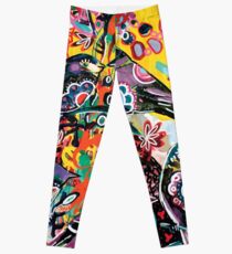 birds in yellow Leggings