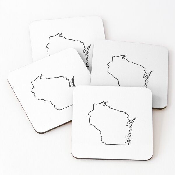 Item preview, Wisconsin State Outline – Minimal Script Typography Line Art  designed and sold by Paper Drip.