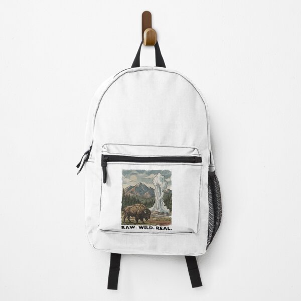 Item preview, Bison Raw Wild Real Yellowstone Mountain Nature Geyser designed and sold by MuniraWearify.