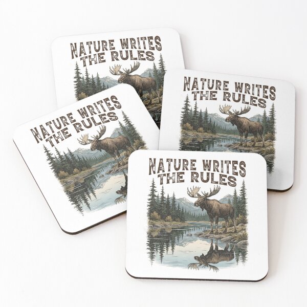 Item preview, Moose Mountain Forest Nature Writes The Rules Wilderness Vintage designed and sold by MuniraWearify.