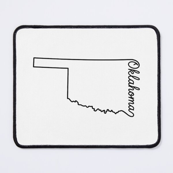 Item preview, Oklahoma State Outline – Minimal Script Typography Line Art designed and sold by Paper Drip.