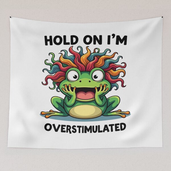 Item preview, Funny Overstimulated Frog Tee – Relatable Sensory Humor Shirt designed and sold by Jomack1.