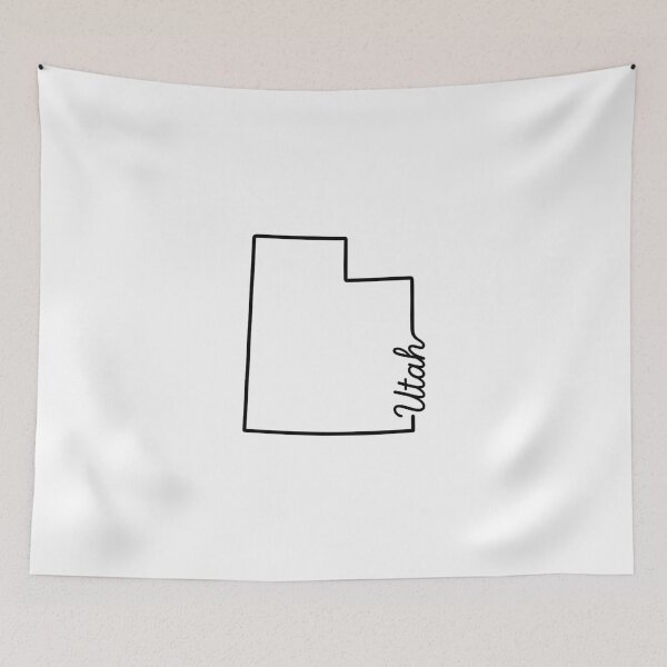 Item preview, Utah State Outline – Minimal Script Typography Line Art designed and sold by Paper Drip.