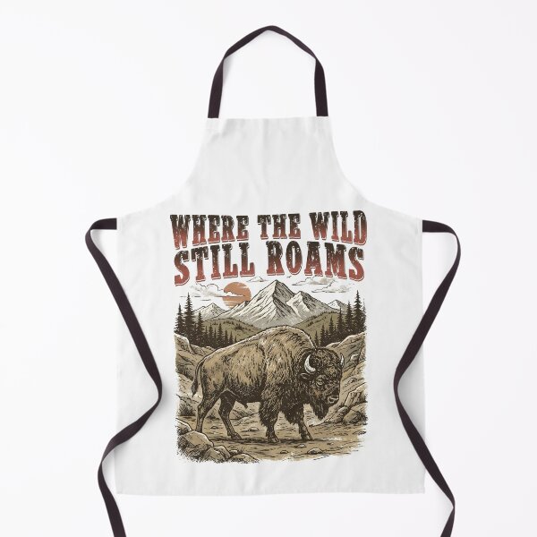 Item preview, Bison Where The Wild Still Roams Wilderness Mountain Scene designed and sold by MuniraWearify.