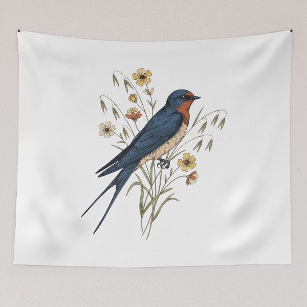 Item preview, Barn Swallow Naturalist Botanical Art designed and sold by BirdsnStuff.