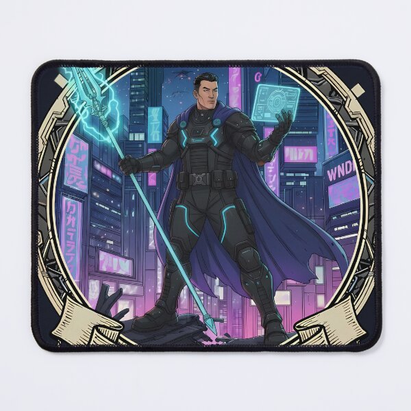 Item preview, Cyberpunk Wizen-Lance Tech Mage Emblem designed and sold by Ekracreatives.
