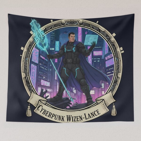 Item preview, Cyberpunk Wizen-Lance Tech Mage Emblem designed and sold by Ekracreatives.