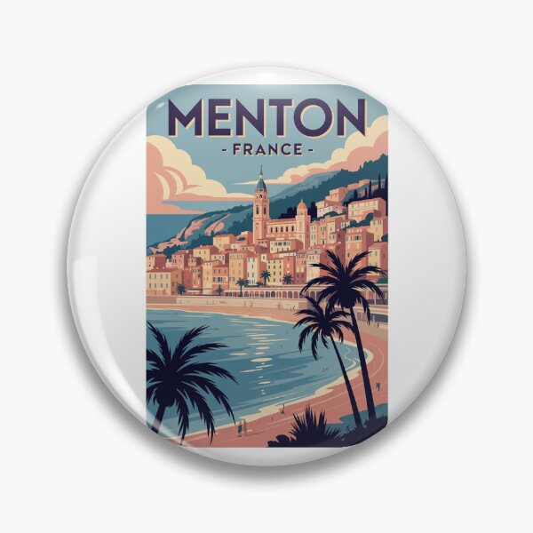 Item preview, Menton France Vintage Travel  designed and sold by TulipaGraphics.
