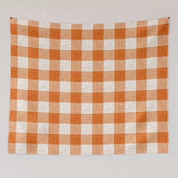 Item preview, Orange And White Crosshatch Plaid Gingham Design  designed and sold by PatternTitan.