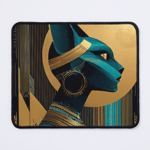 Item preview, Bastet Goddess Profile Bust | Egyptian Revival Art Deco Nouveau | Luxury Gallery Art Print designed and sold by Vintage Poster Gallery.