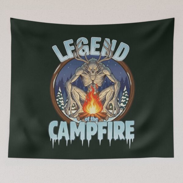 Item preview, Wendigo Legend of the Campfire Cryptid Horror Art designed and sold by Blaze & Trail Creative.