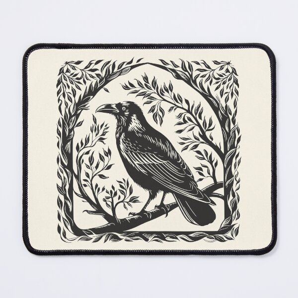 Item preview, Raven Folk Art Gothic Botanical Bird Crowcore designed and sold by Y-Vibes.