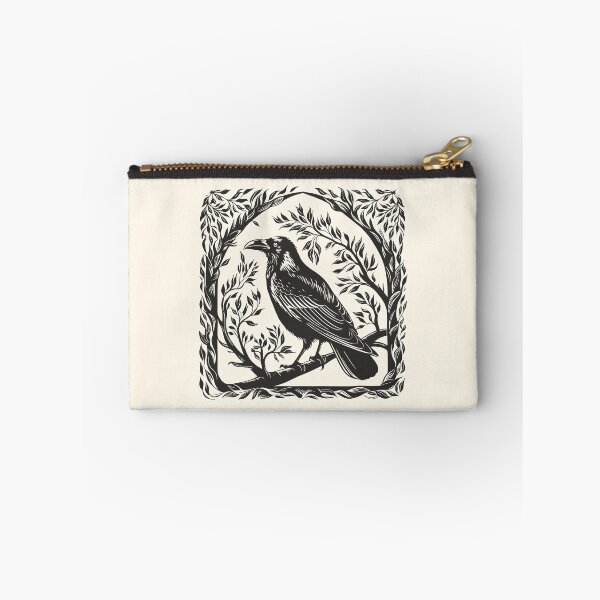 Item preview, Raven Folk Art Gothic Botanical Bird Crowcore designed and sold by Y-Vibes.