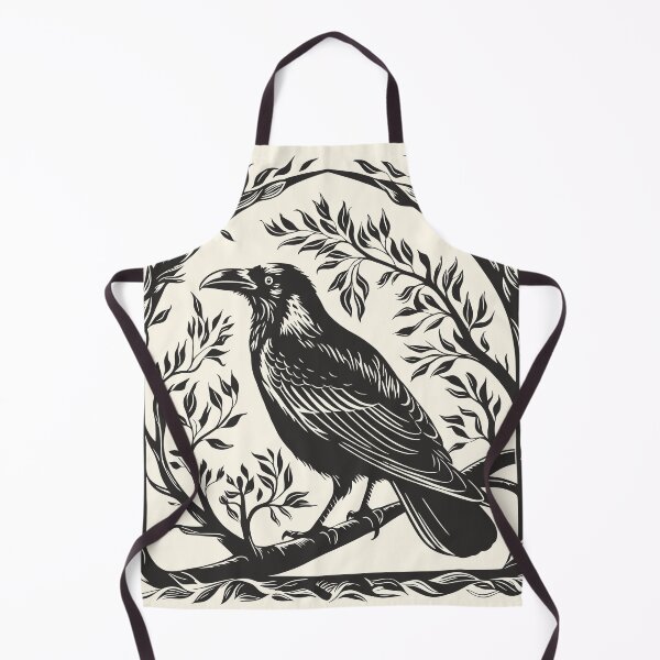 Item preview, Raven Folk Art Gothic Botanical Bird Crowcore designed and sold by Y-Vibes.
