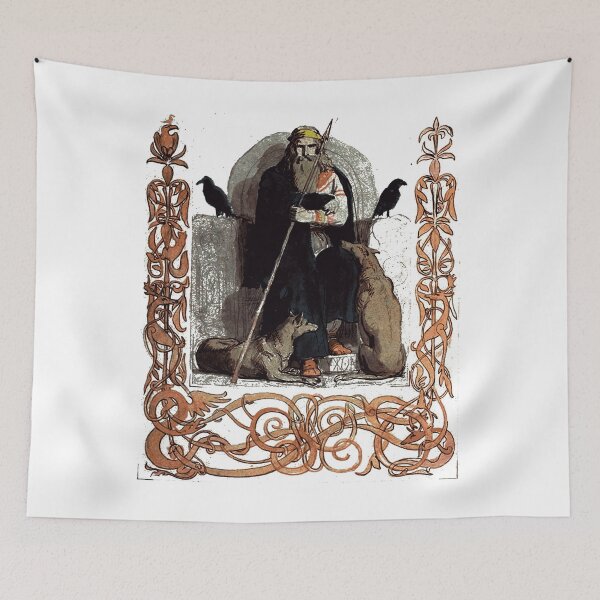 Item preview, Odin T-Shirt Fenrir Huginn Muninn Gungnir Norse Mythology designed and sold by bledi.