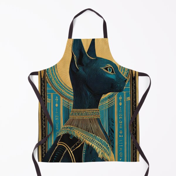 Item preview, Bastet Cat Goddess Profile Bust | Egyptian Revival Art Deco Nouveau | Luxury Gallery Art Print designed and sold by Vintage Poster Gallery.