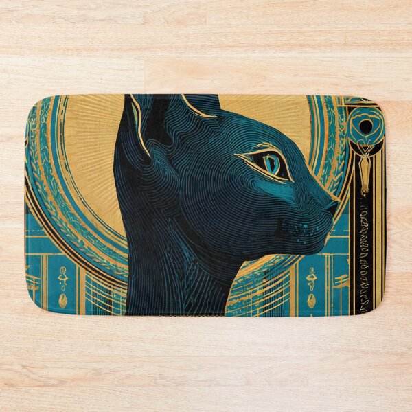Item preview, Bastet Cat Goddess Profile Bust | Egyptian Revival Art Deco Nouveau | Luxury Gallery Art Print designed and sold by Vintage Poster Gallery.