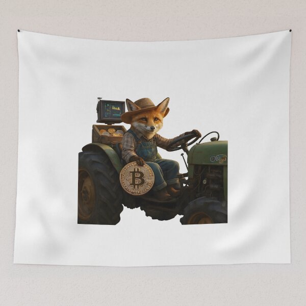 Item preview, Fox Crypto Farmer on Tractor Wandalu Vuhs designed and sold by Wandalu Vuhs.