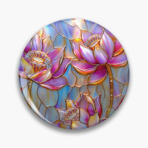 Item preview, Lotus Floral Art, Stained Glass Style Purple and Pink designed and sold by MargaretWiktor.