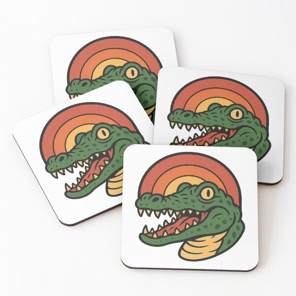 Item preview, Retro Alligator Head with Sunset Colors designed and sold by chromatalove.