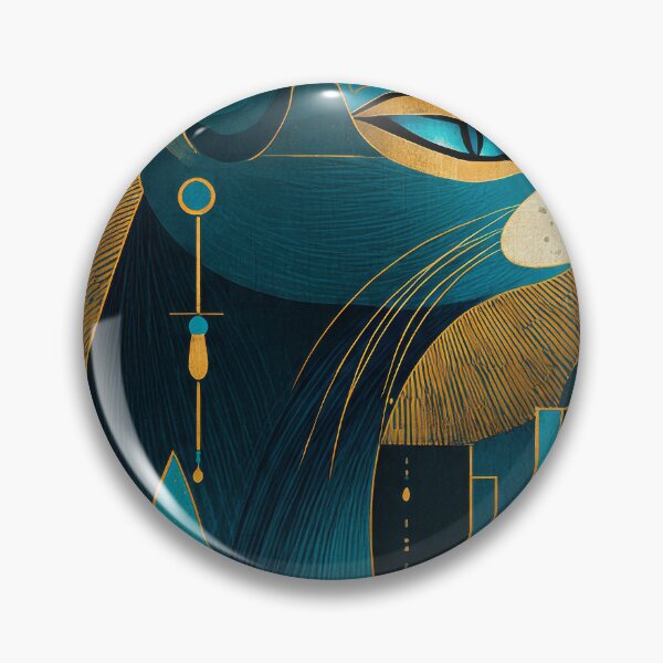 Item preview, Bastet Cat Goddess Profile Bust | Egyptian Revival Art Deco Nouveau | Luxury Gallery Art Print designed and sold by Vintage Poster Gallery.