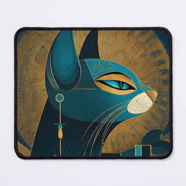Item preview, Bastet Cat Goddess Profile Bust | Egyptian Revival Art Deco Nouveau | Luxury Gallery Art Print designed and sold by Vintage Poster Gallery.