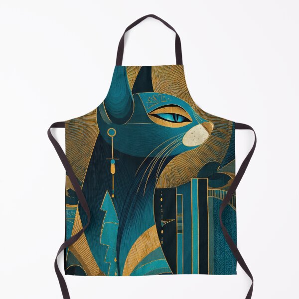 Item preview, Bastet Cat Goddess Profile Bust | Egyptian Revival Art Deco Nouveau | Luxury Gallery Art Print designed and sold by Vintage Poster Gallery.