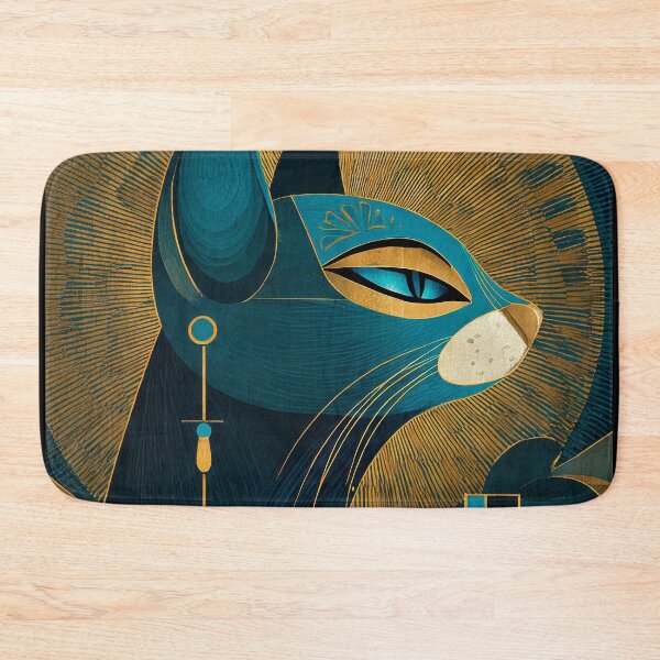 Item preview, Bastet Cat Goddess Profile Bust | Egyptian Revival Art Deco Nouveau | Luxury Gallery Art Print designed and sold by Vintage Poster Gallery.