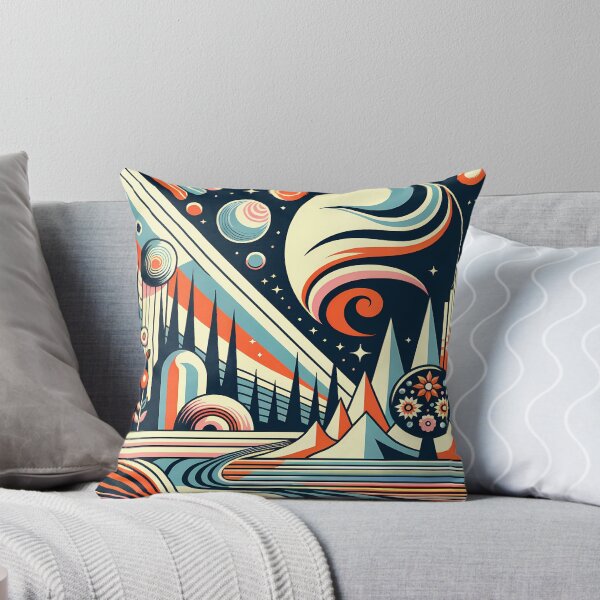 Item preview, Retro Space Landscape with Planets and Geometric Peaks designed and sold by InkSmithery.