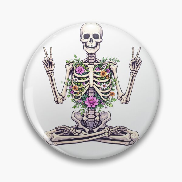 Item preview, Meditating Skeleton – Peace & Zen with floral energy designed and sold by ExpertEsche.