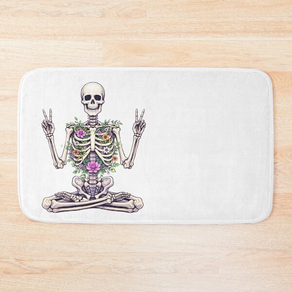 Item preview, Meditating Skeleton – Peace & Zen with floral energy designed and sold by ExpertEsche.