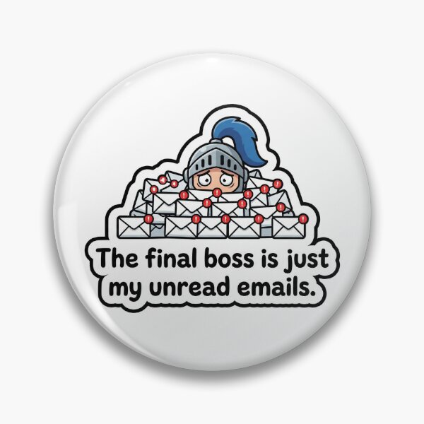 Item preview, The Final Boss Is Just My Unread Emails Funny Knight Sticker | LooseThoughts Original designed and sold by LooseThoughts.