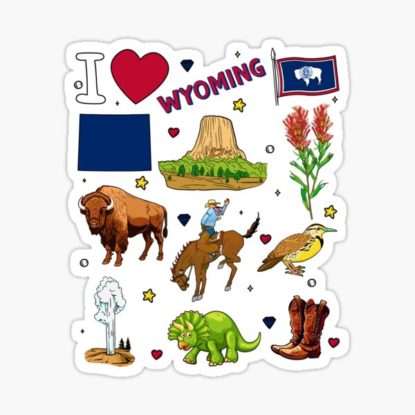Wyoming State Pride, Ultimate Landmarks & Icons Graphic Sticker