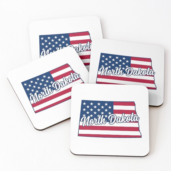 Item preview, North Dakota State American Flag Outline – Patriotic Pride Script designed and sold by Paper Drip.