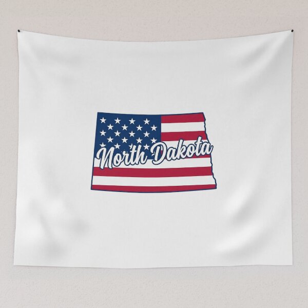Item preview, North Dakota State American Flag Outline – Patriotic Pride Script designed and sold by Paper Drip.