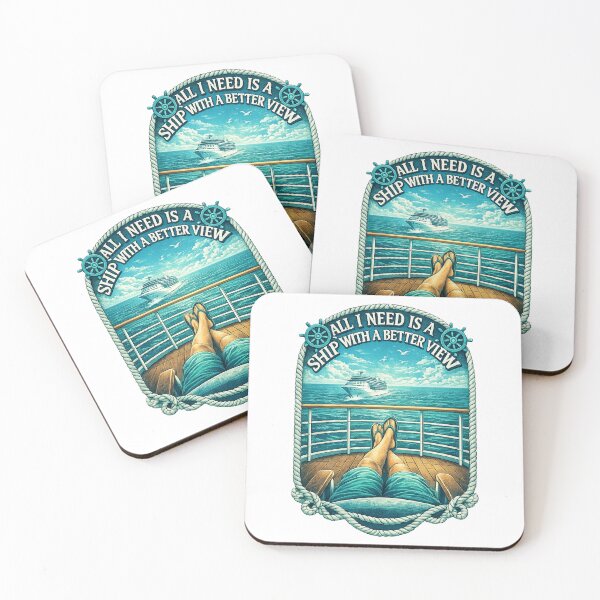 Item preview, All I Need Is a Ship With a Better View – Nautical Cruise Deck Ocean Quote Art designed and sold by TerScott.