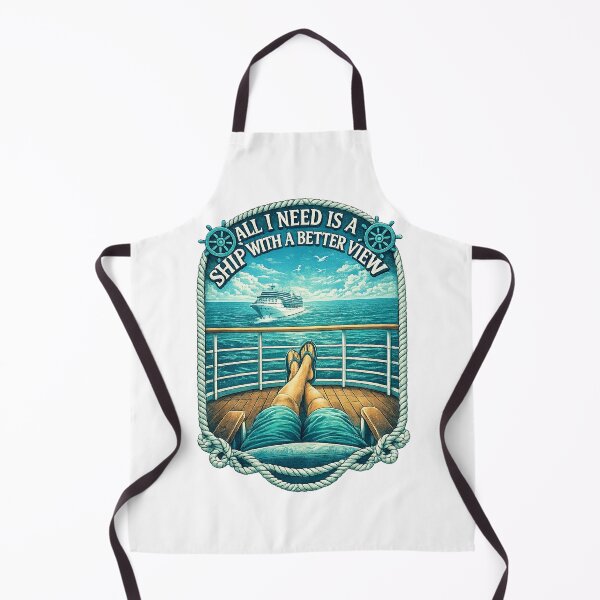 Item preview, All I Need Is a Ship With a Better View – Nautical Cruise Deck Ocean Quote Art designed and sold by TerScott.