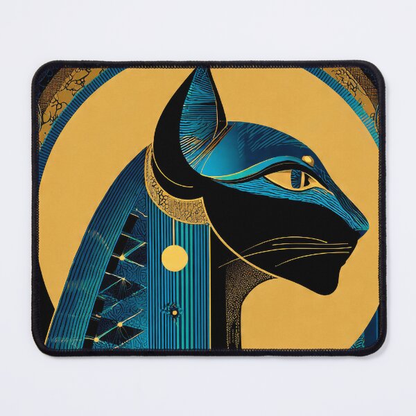 Item preview, Bastet Cat Goddess Profile Bust | Egyptian Revival Art Deco Nouveau | Luxury Gallery Art Print designed and sold by Vintage Poster Gallery.