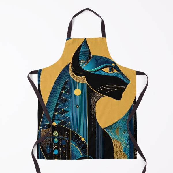 Item preview, Bastet Cat Goddess Profile Bust | Egyptian Revival Art Deco Nouveau | Luxury Gallery Art Print designed and sold by Vintage Poster Gallery.