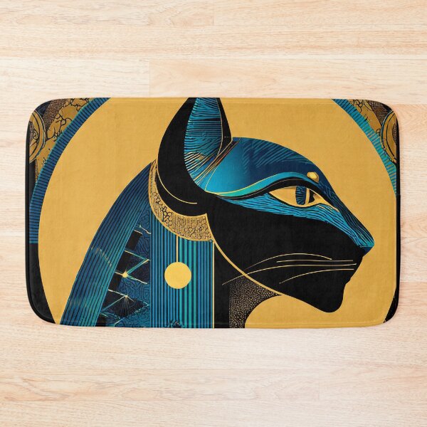 Item preview, Bastet Cat Goddess Profile Bust | Egyptian Revival Art Deco Nouveau | Luxury Gallery Art Print designed and sold by Vintage Poster Gallery.