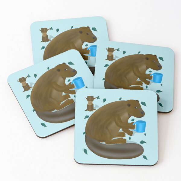 Item preview, Beaver drinking coffee designed and sold by Daniel Vasco.