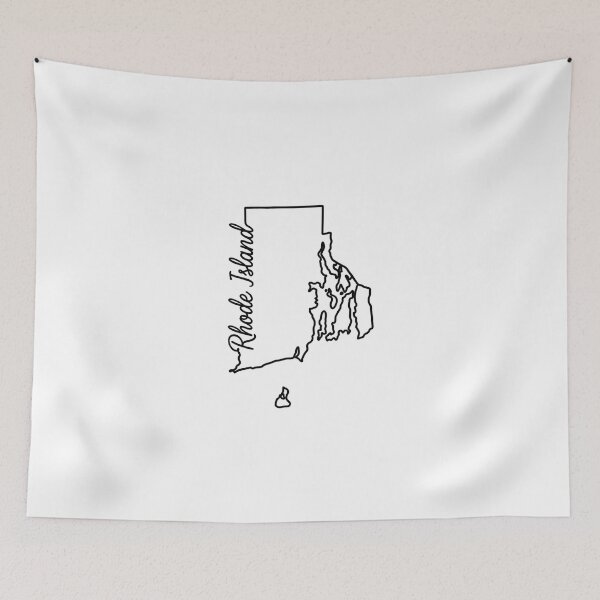Item preview, Rhode Island State Outline – Minimal Script Typography Line Art designed and sold by Paper Drip.