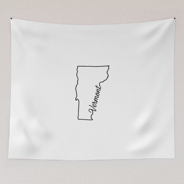Item preview, Vermont State Outline – Minimal Script Typography Line Art designed and sold by Paper Drip.