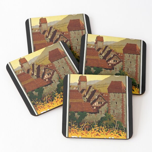 Item preview, Vintage Riquewihr Travel Poster | Art Nouveau Style | Medieval Alsace Town | Rustic Charm | Digital Download | Home Decor designed and sold by artofuniverse.