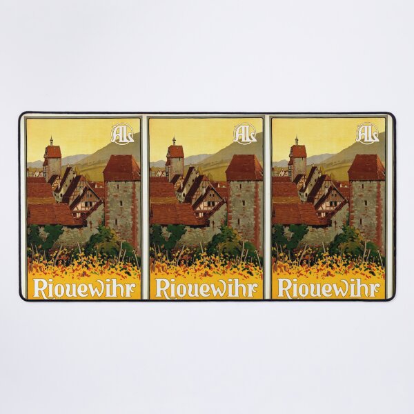 Item preview, Vintage Riquewihr Travel Poster | Art Nouveau Style | Medieval Alsace Town | Rustic Charm | Digital Download | Home Decor designed and sold by artofuniverse.