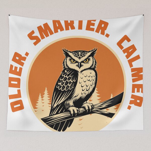 Item preview, Older Smarter Calmer – Minimalist Wisdom Quote designed and sold by Karlov78Print.